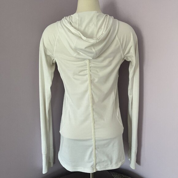 Athleta Pullover Womens M White Hoodie 1/2 Zip Athleisure - Picture 3 of 6